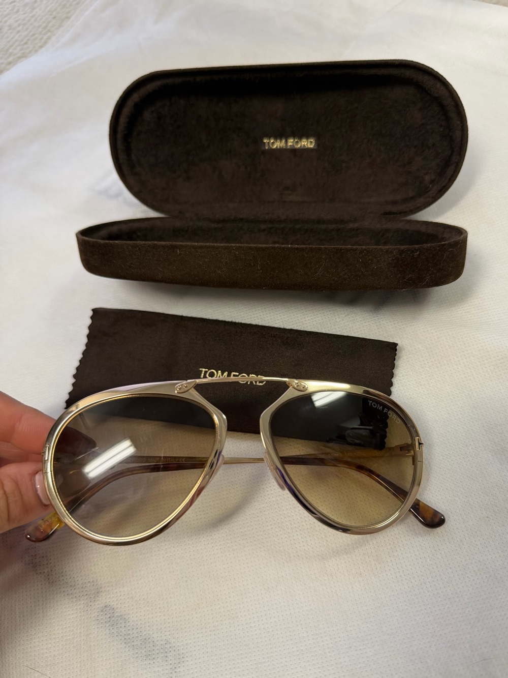 Tom Ford Gold Aviator Sunglasses